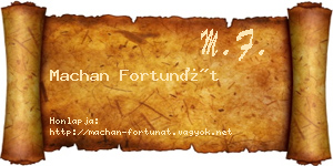 Machan Fortunát névjegykártya